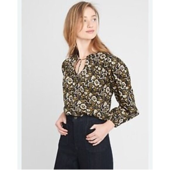 Banana Republic Floral Blouse - Black and White - Picture 1 of 12